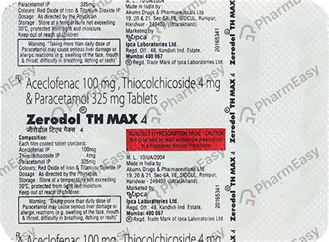 Zerodol Th Max 4mg Strip Of 10 Tablets: Uses, Side Effects, Price ...