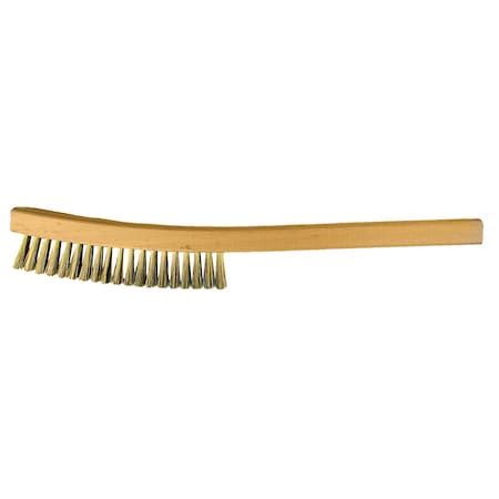 Pferd Curved Handle Platers Brush - 4 Rows, .005 Brass Wire 89545 | Zoro