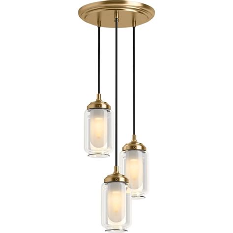 KOHLER Artifacts 3-Light Moderne Brushed Gold Transitional Frosted ...