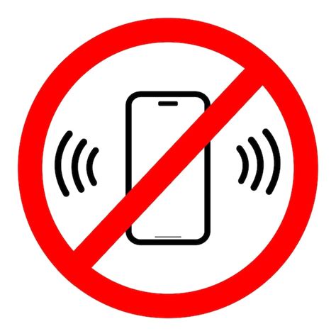 Illustration de l'interdiction du téléphone portable, mise en sourdine ...
