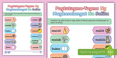 Magkasalungat Na Salita | Grade 1 | Twinkl (teacher made)