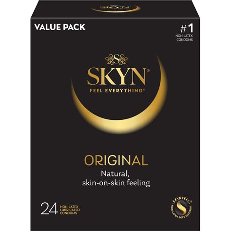 SKYN Original Lubricated Non Latex Condoms, 24 Count HSA/FSA Eligible ...
