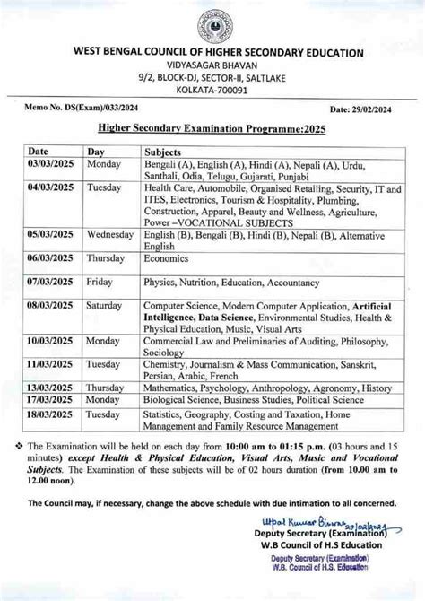 [DOWNLOAD-PDF] WBCHSE EXAM DATE 2025,2025 HS Exam Routine PDF,2025 HS ...