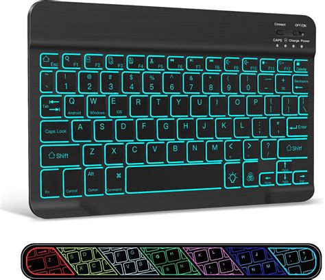 XIWMIX Ultra-Slim Wireless Bluetooth Keyboard - 7 Colors Backlit ...