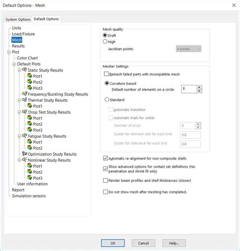 Image result for SolidWorks Simulation Options