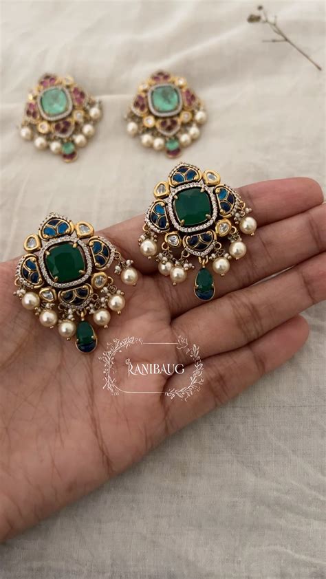 Nazrana Festive Gemstone Regal Statement Earrings 2025 By Ranibaug