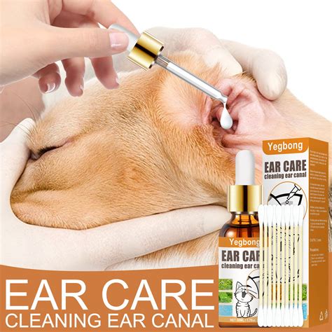 Buy Pet Eye Drops Ears Cleaning Liquid Cat Dog Auricular Mites Killer ...