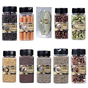 JJ CRUNCH N MUNCH Indian Kitchen Essentials – 10 Premium Spices Combo ...
