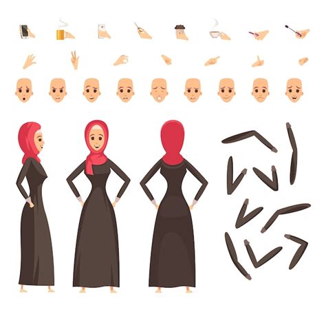 Arab woman construction set | Free Vector