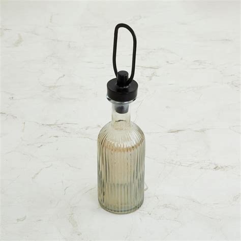Buy Fiesta Silver Textured Glass Bottle with Metal Stopper from Home ...