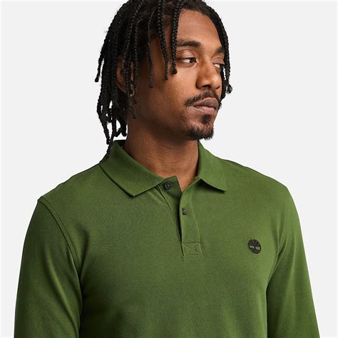 Millers River LS Pique Polo for Men in Green