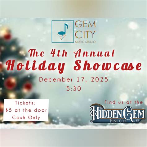 The 4th Annual GCMS Holiday Showcase, The Hidden Gem Music Club ...