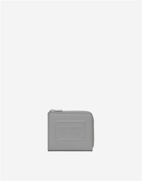 Calfskin card holder in Grey for Men | Dolce&Gabbana®