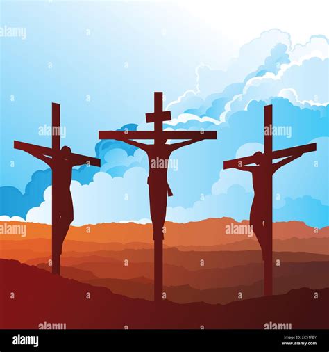 Crucifixion of jesus christ two thieves hi-res stock photography and ...
