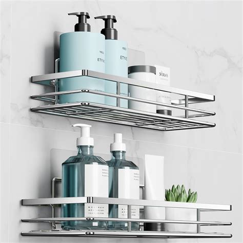 saffruff Shower Caddy 2Pack No-Drilling Organiser Bathroom Caddy Shower ...