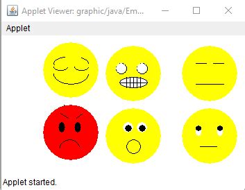 Image result for Java Applet Smiley Graphic Program