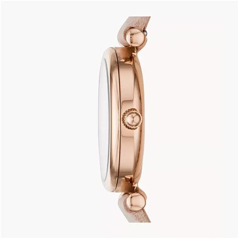 Fossil Carlie Mini Three-Hand Blush Leather Watch – The Watch Factory