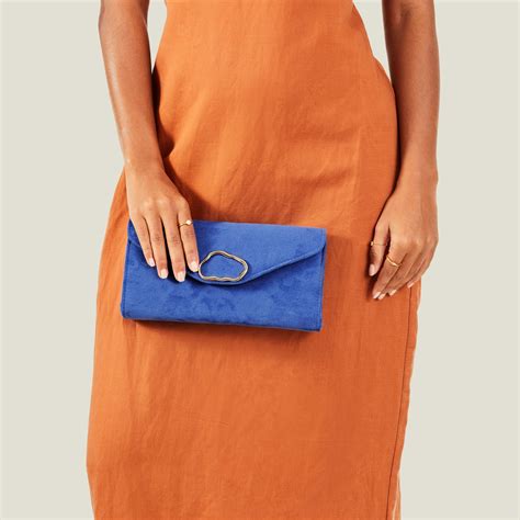 Buy Blue Suedette Clutch Bag Online - Accessorize India