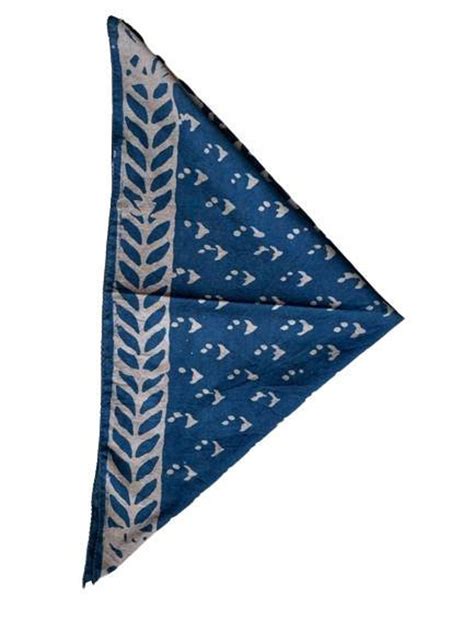 Blue Bandana - Square Cotton Scarf for Women, Indigo Bandana, Handmade ...