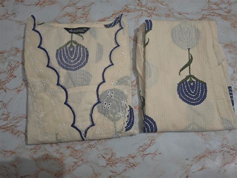 Blue Cotton Kurta Palazzo Set with Floral Print & Bell Sleeves ...