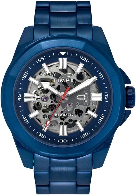 TIMEX Analog Watch for Man with Blue Round Dial & Blue Stainless Steel ...