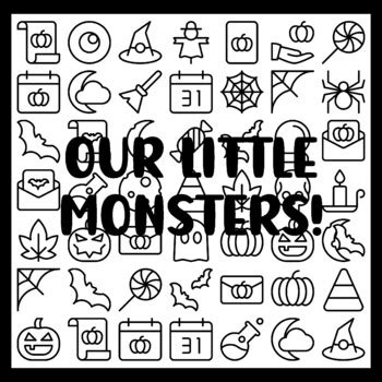 Halloween Collaborative Art Activity, OUR LITTLE MONSTERS! 3 by 3 feet ...