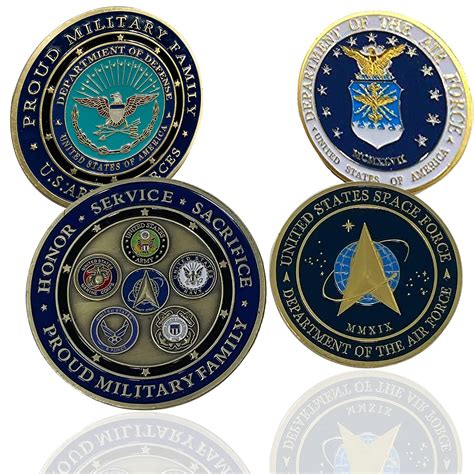2 Military Coins Armed Forces Challenge Coin 6 Branches Space ...