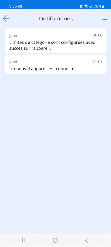 Menu latéral de l'application Kroha | Centre d'assistance Kroha