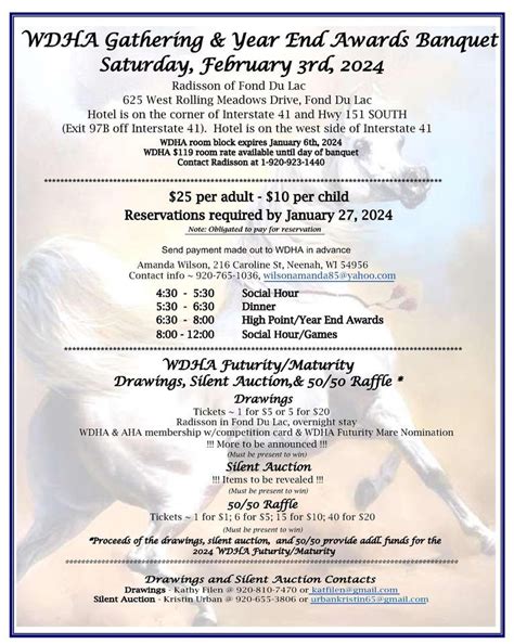 WDHA Gathering and Year End Awards Banquet, Radisson Hotel Fond Du Lac ...