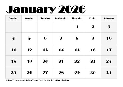 January 2026 Calendar Pdf Free - Free Printable Calendar