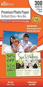 Royal Brites Premium Photo Paper Brilliant High Gloss, 4 x 6 Inches ...
