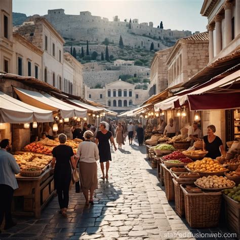 Vivid Ancient Greek Marketplace | Stable Diffusion Online