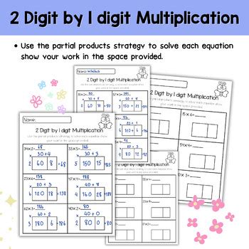 Area Model Multiplication 2-Digit by 1 Digit 的图像结果
