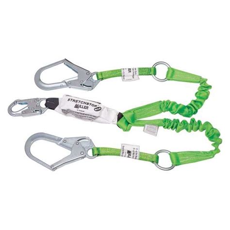 Miller StretchStop Shock Absorbing Lanyard, 6 ft. Length, Snap Hook ...