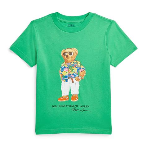 Buy Polo Ralph Lauren Boy Green Polo Bear Cotton Jersey T-Shirt Online ...