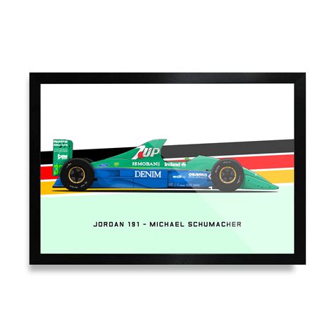 Michael Schumacher - Jordan 191 Frame | Vintage F1 frames – Frameo Store