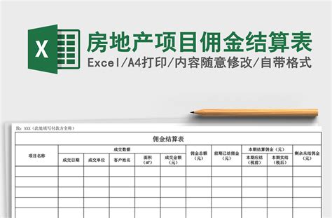 2021年房地产项目佣金结算表-Excel表格-办图网