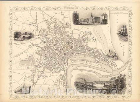 Historic Map : Aberdeen., 1851, Vintage Wall Art – Historic Pictoric