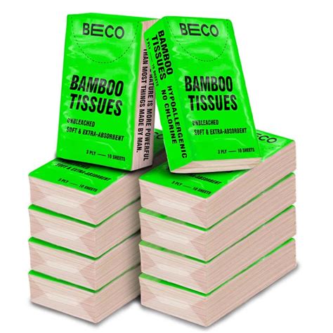 Buy Beco Bamboo Hanky Tissues, 100 Pulls Pack of 10, 100% Natural and ...