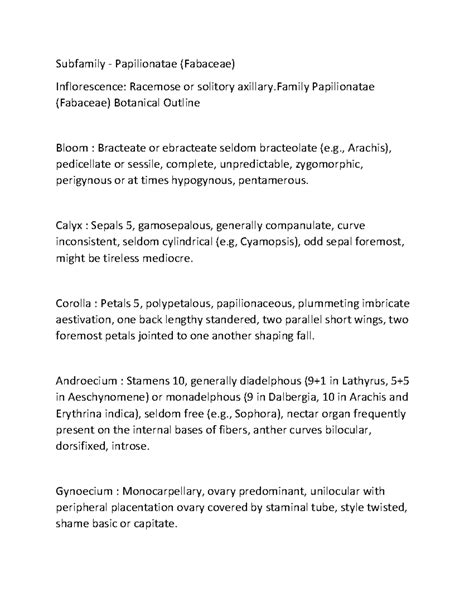 Document (1) - Short lecture notes - Subfamily - Papilionatae (Fabaceae ...