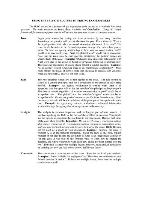 IRAC Analysis Saunders - USING THE I-R-A-C STRUCTURE IN WRITING EXAM ...