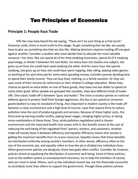 Ten Principles of Economics - Ten Principles of Economics Principle 1 ...