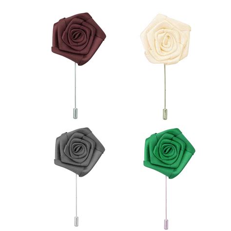 Buy Style Along Multicolored Big Rose Flower Men's Lapel Pin-Pack of 4 ...