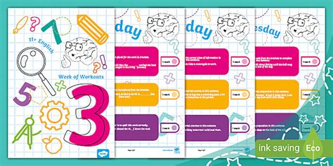 11+ Week of Workouts - English (teacher made) - Twinkl