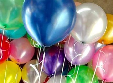 AMFIN ® Pack of 50 Multi Metallic Balloons With Matching Curling Ribbon ...