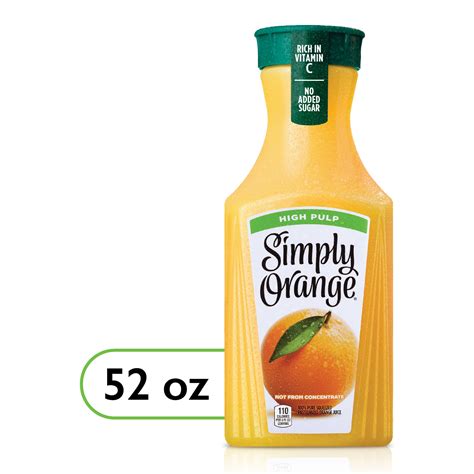 Simply Non GMO High Pulp Orange Juice, 52 fl oz Bottle - Walmart.com
