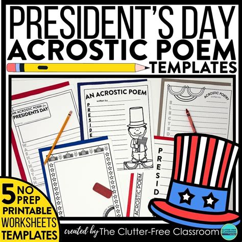 Presidents Day Printables for Teaching Acrostic Poems to Elementary ...