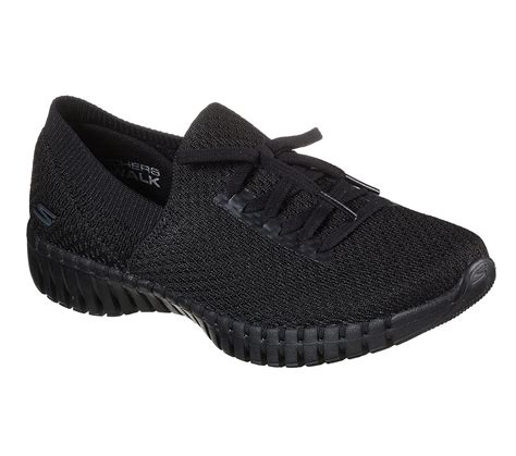 Skechers Black Go Walk Smart Sunset Passage Womens Lace Up Shoes ...