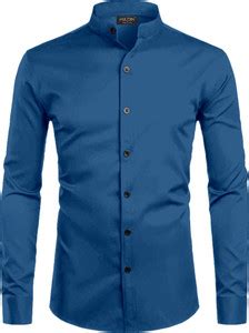 MILDIN Men Solid Formal Blue Shirt - Buy MILDIN Men Solid Formal Blue ...