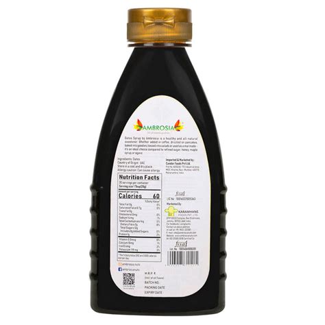 Ambrosia Date Syrup 400g- 100% Pure & Natural Sweetener – Ambrosia Nuts